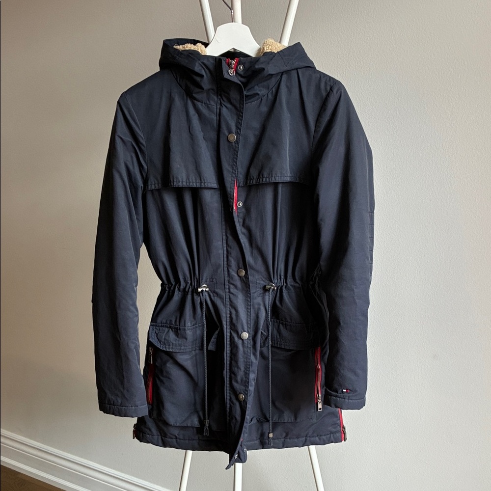 Tommy Hilfiger Navy Jacket with Beige Lining
